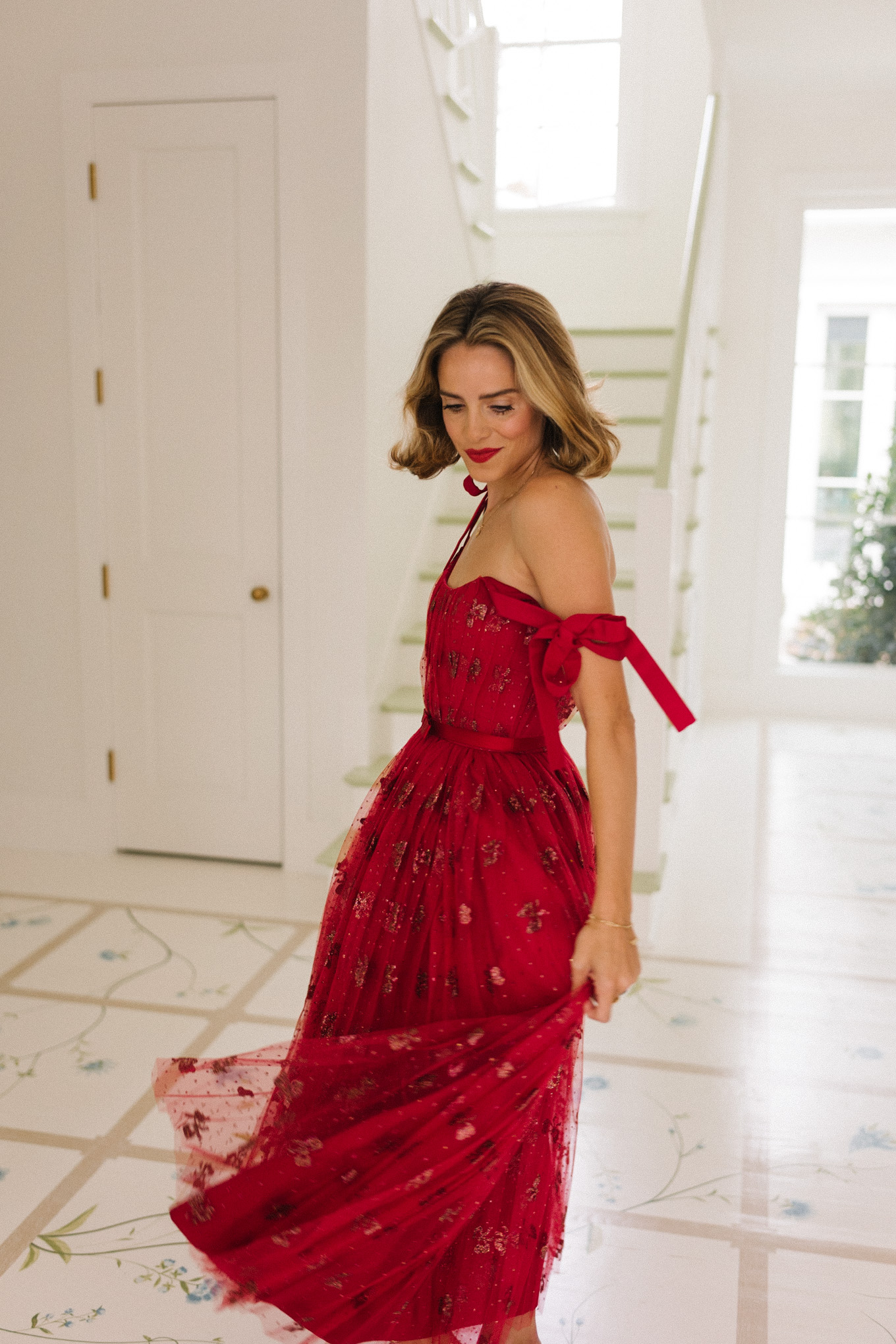 red sequin party holiday dress
