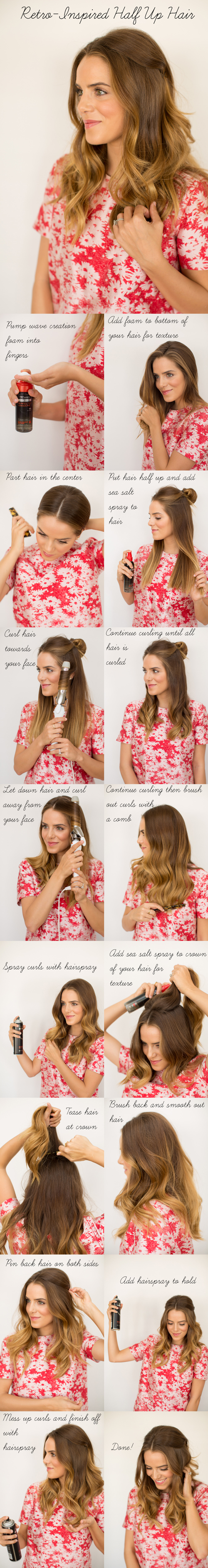 Tresemme Retro Half Up Hair Tutorial Julia Berolzheimer