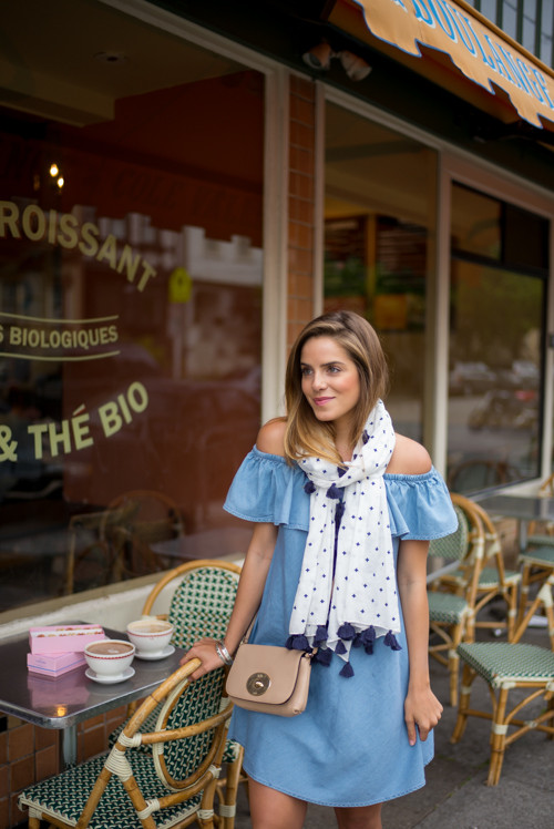 Off the Shoulder Blue Dress