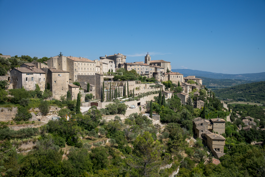 View of Hilltop town Gordes in Provence France