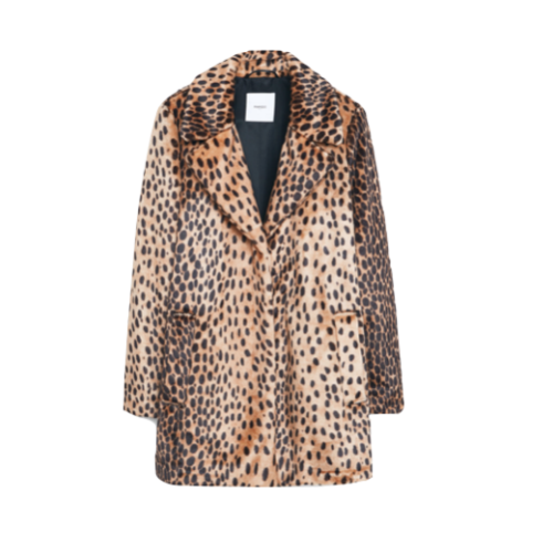 Mango LEOPARD FAUX FUR COAT