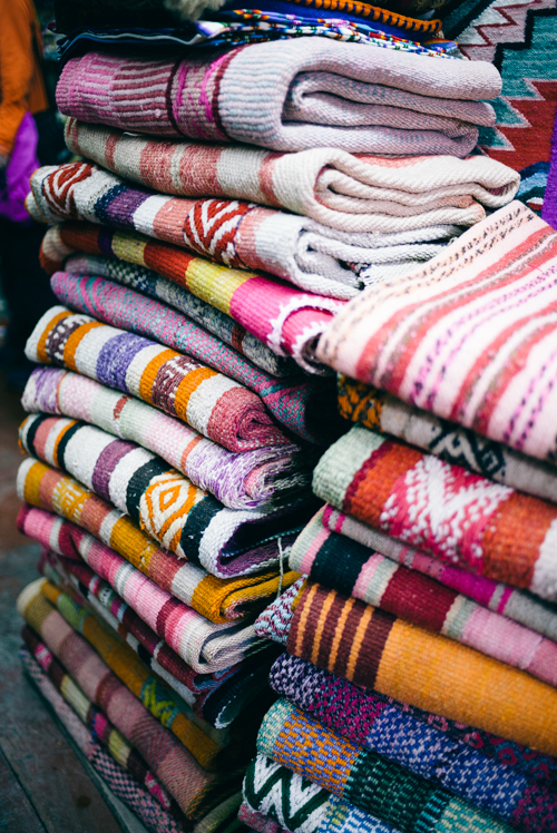 Peruvian Fabrics in Cusco Peru