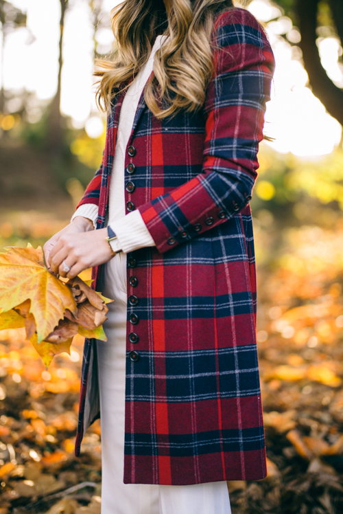 Gal Meets Glam Brooks Brothers Red Plaid Coat Winter Look