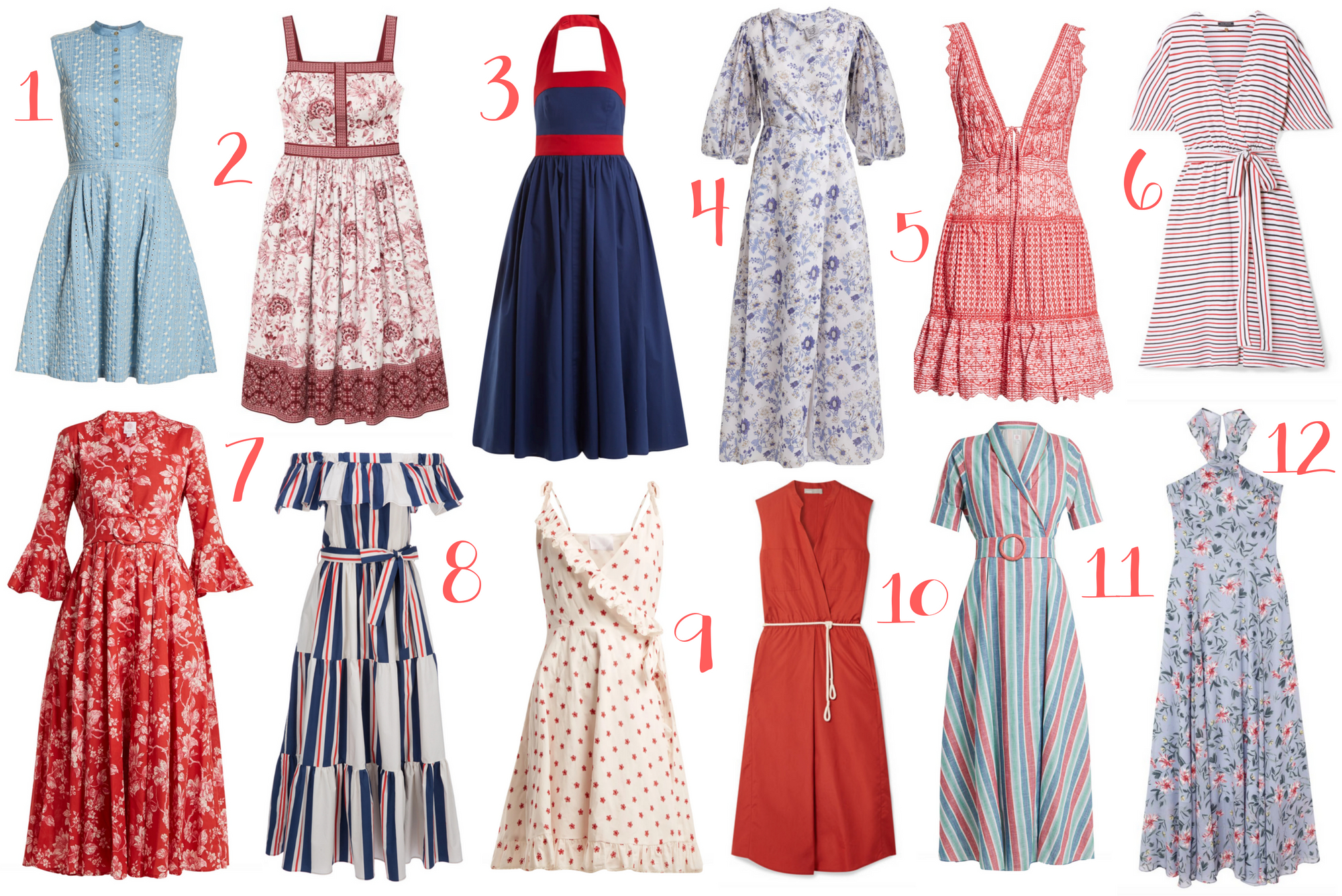 12 Red, White ☀ Blue Dresses For Summer ...