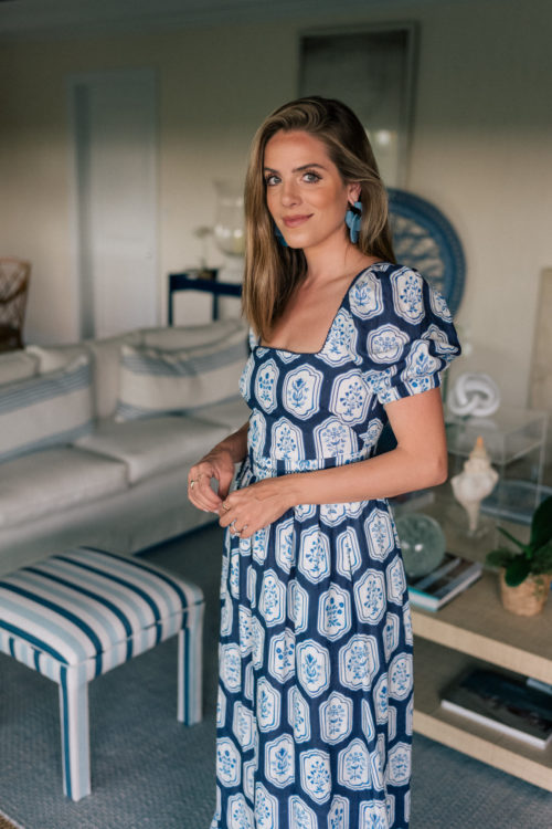 blue white dress