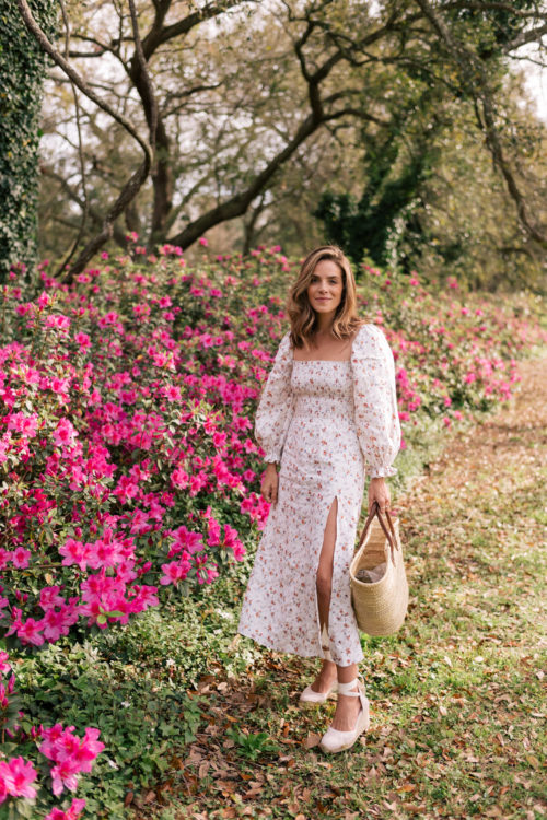 white floral dress