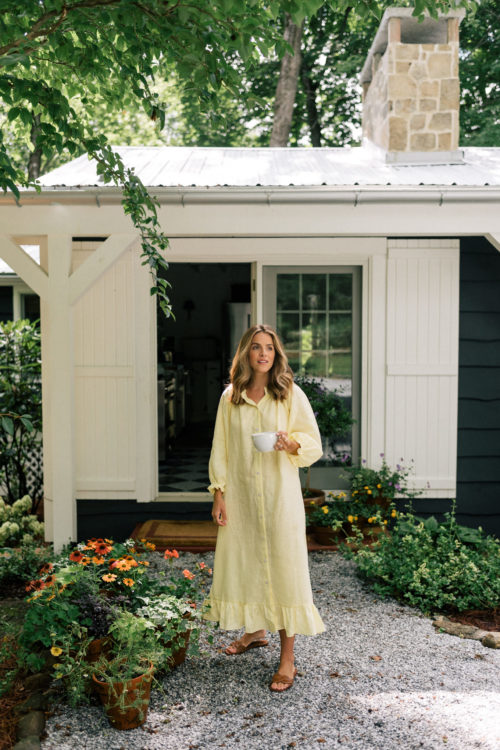 yellow linen dress