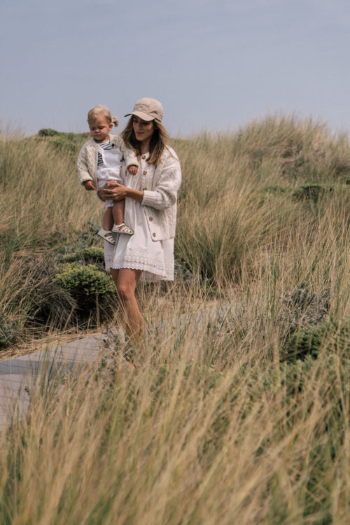white dress white cardigan