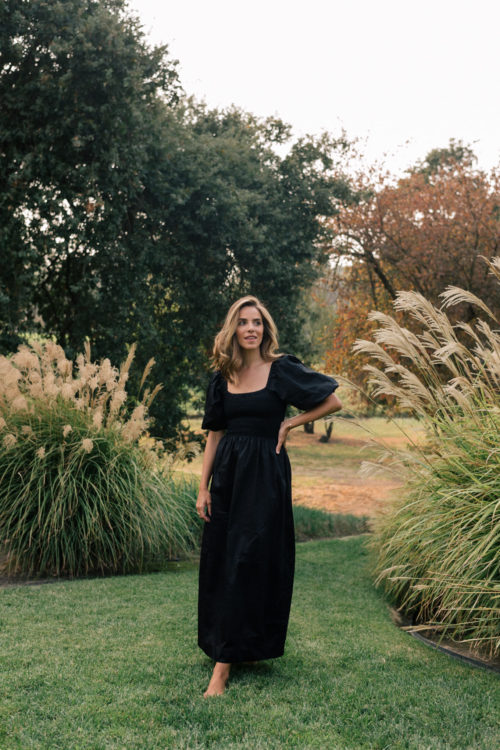black puff sleeved dress