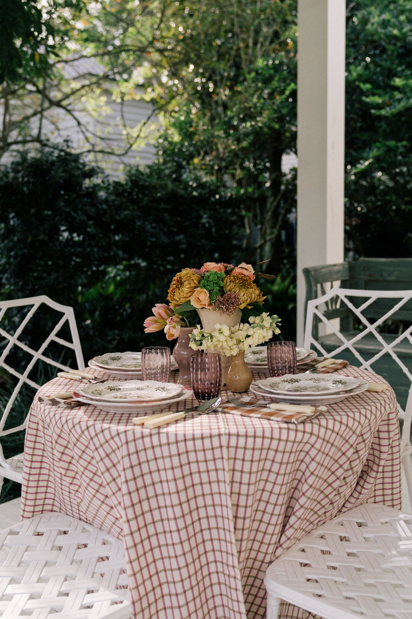fall floral table setting