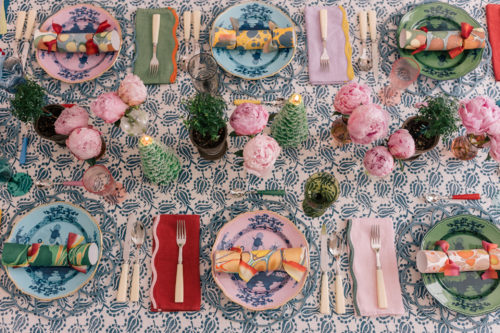 colorful holiday tablescape