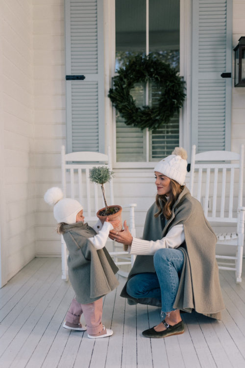 green matching wool capes