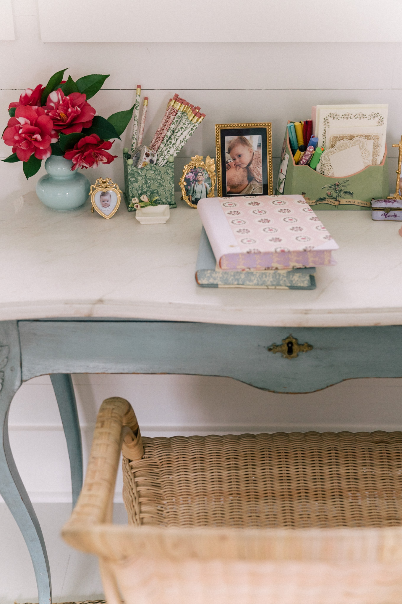 colorful feminine home desk