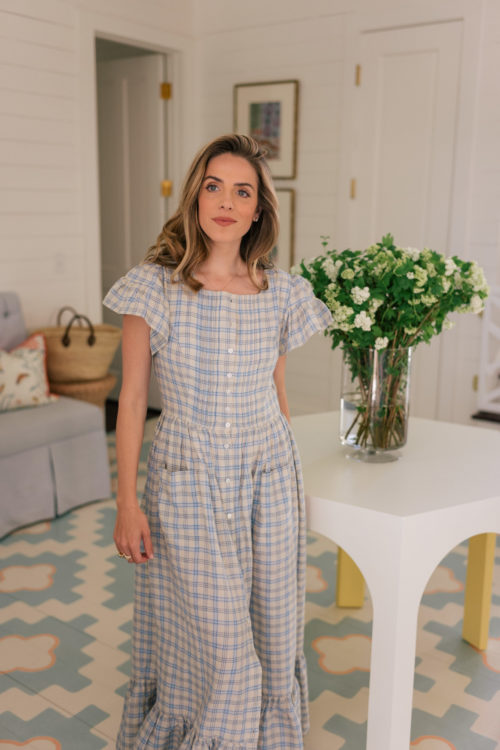 blue yellow plaid dress