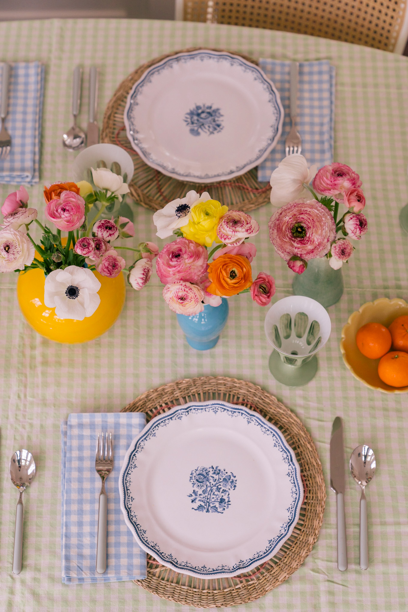 colorful spring easter tablescape