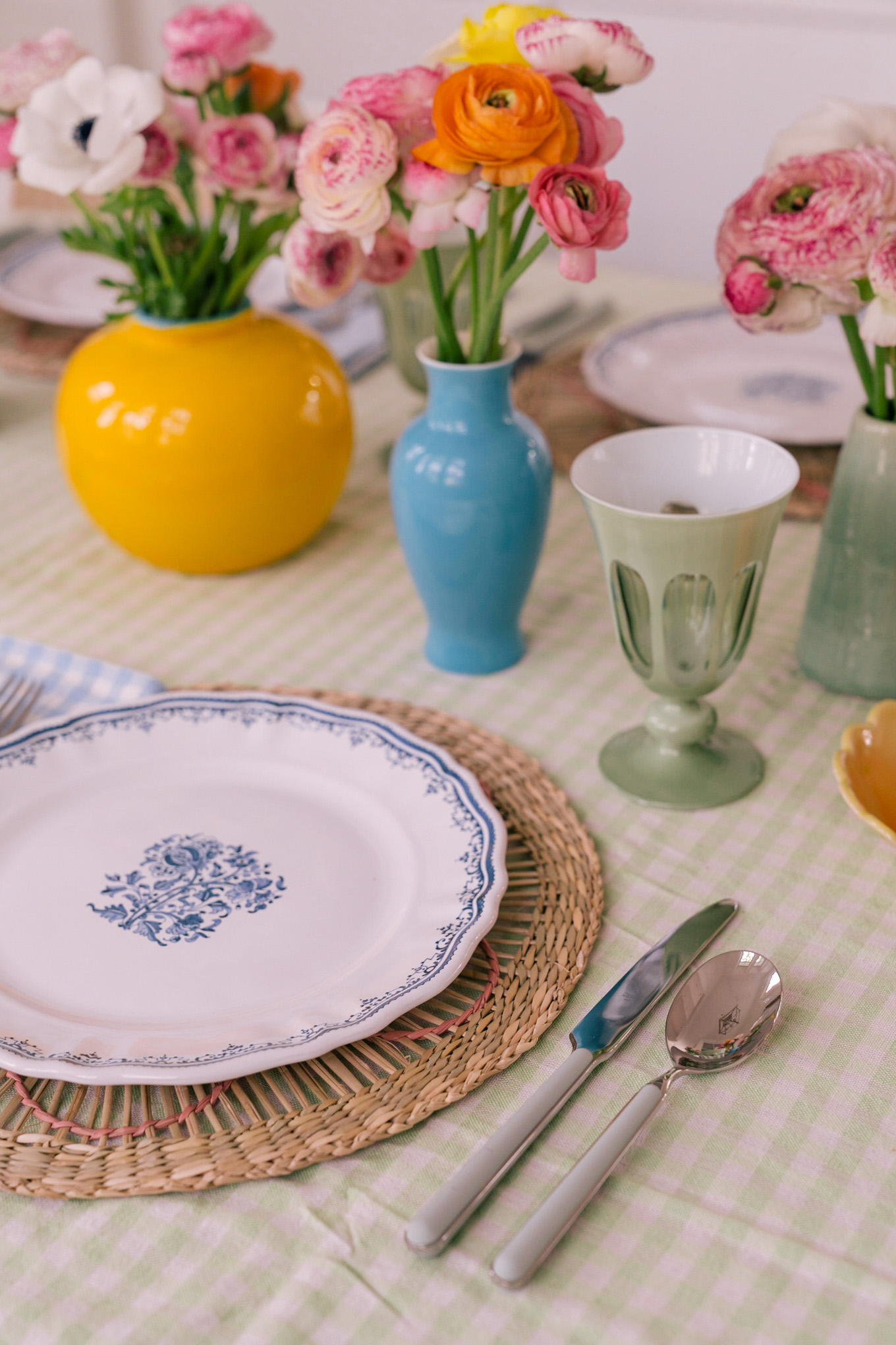 colorful spring easter tablescape