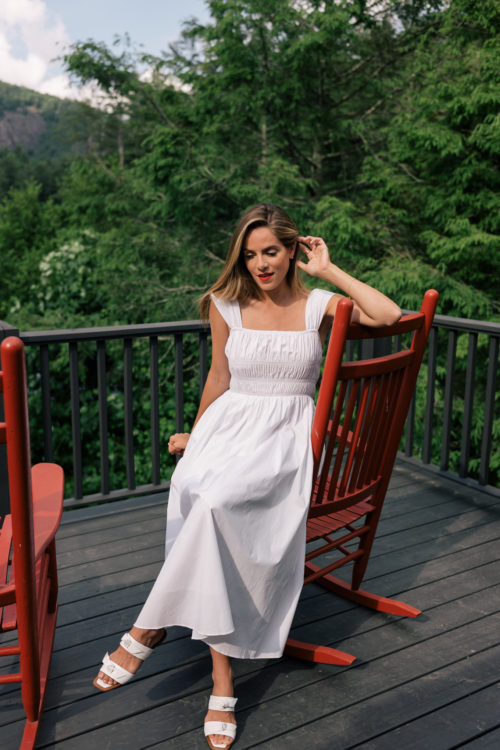 white summer dress white summer sandals