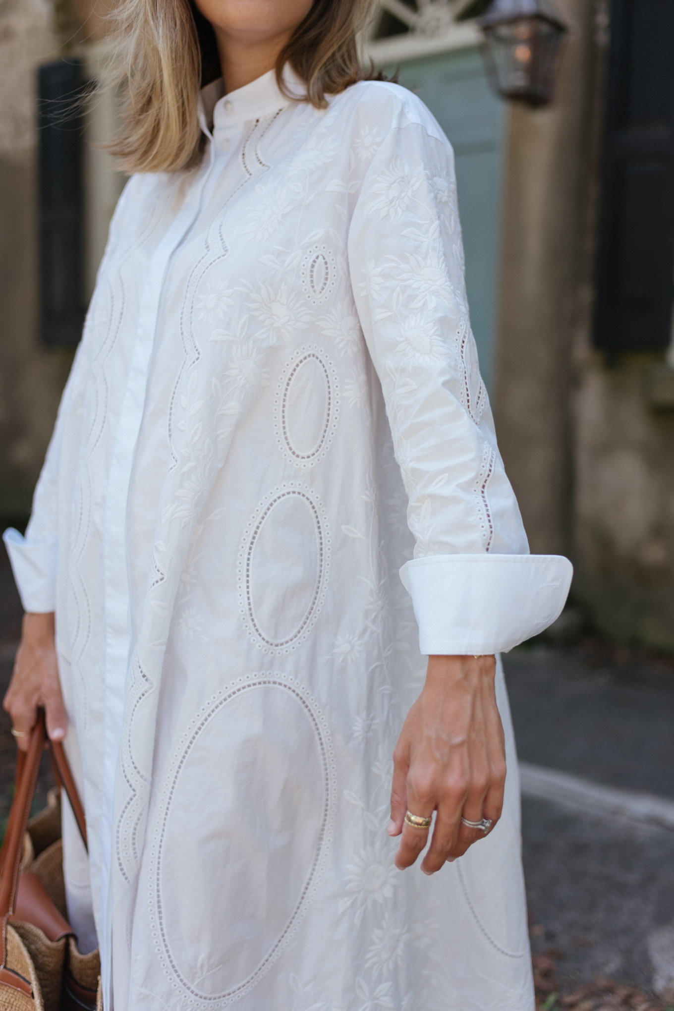 white collared dress