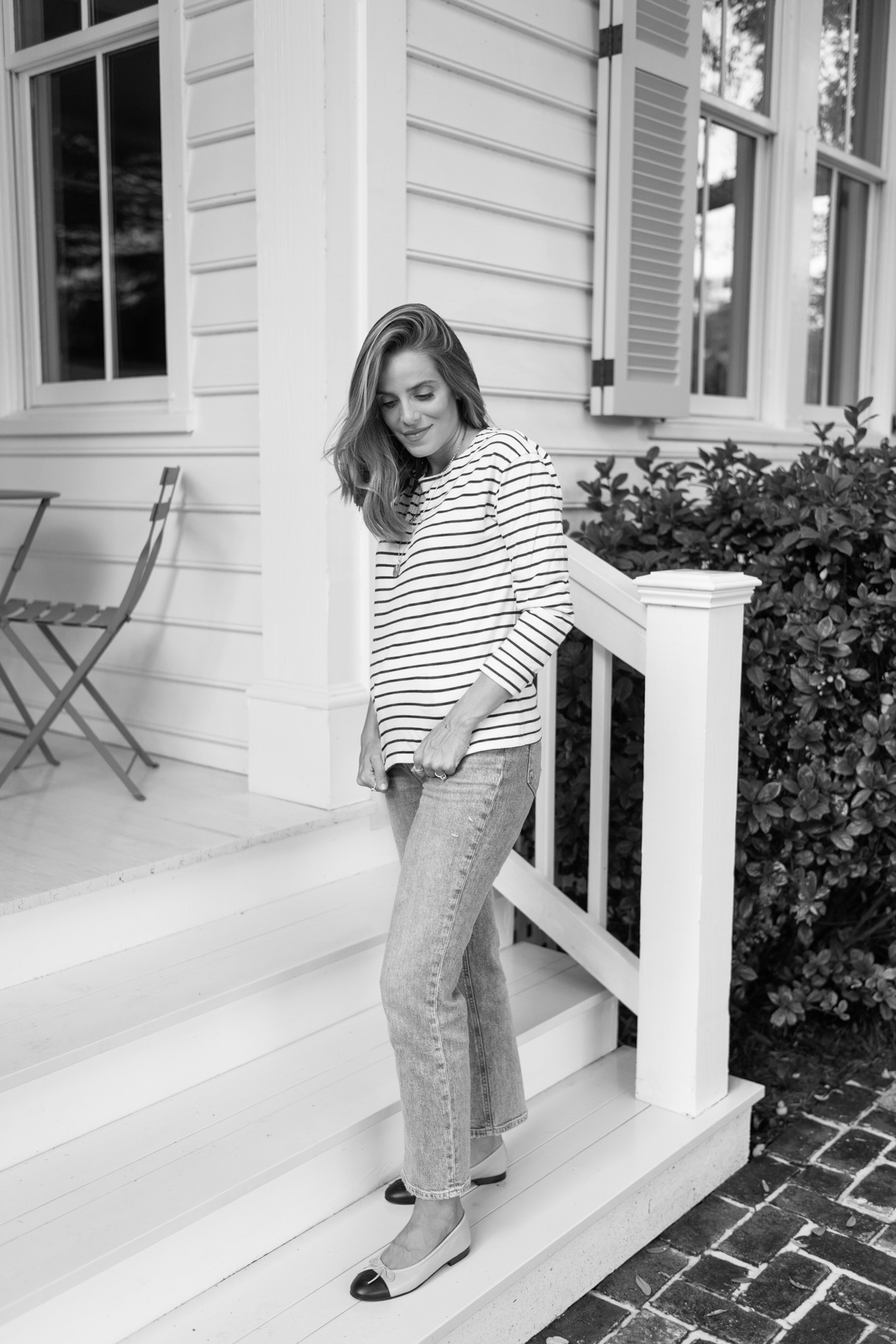 striped tee pregnancy jeans