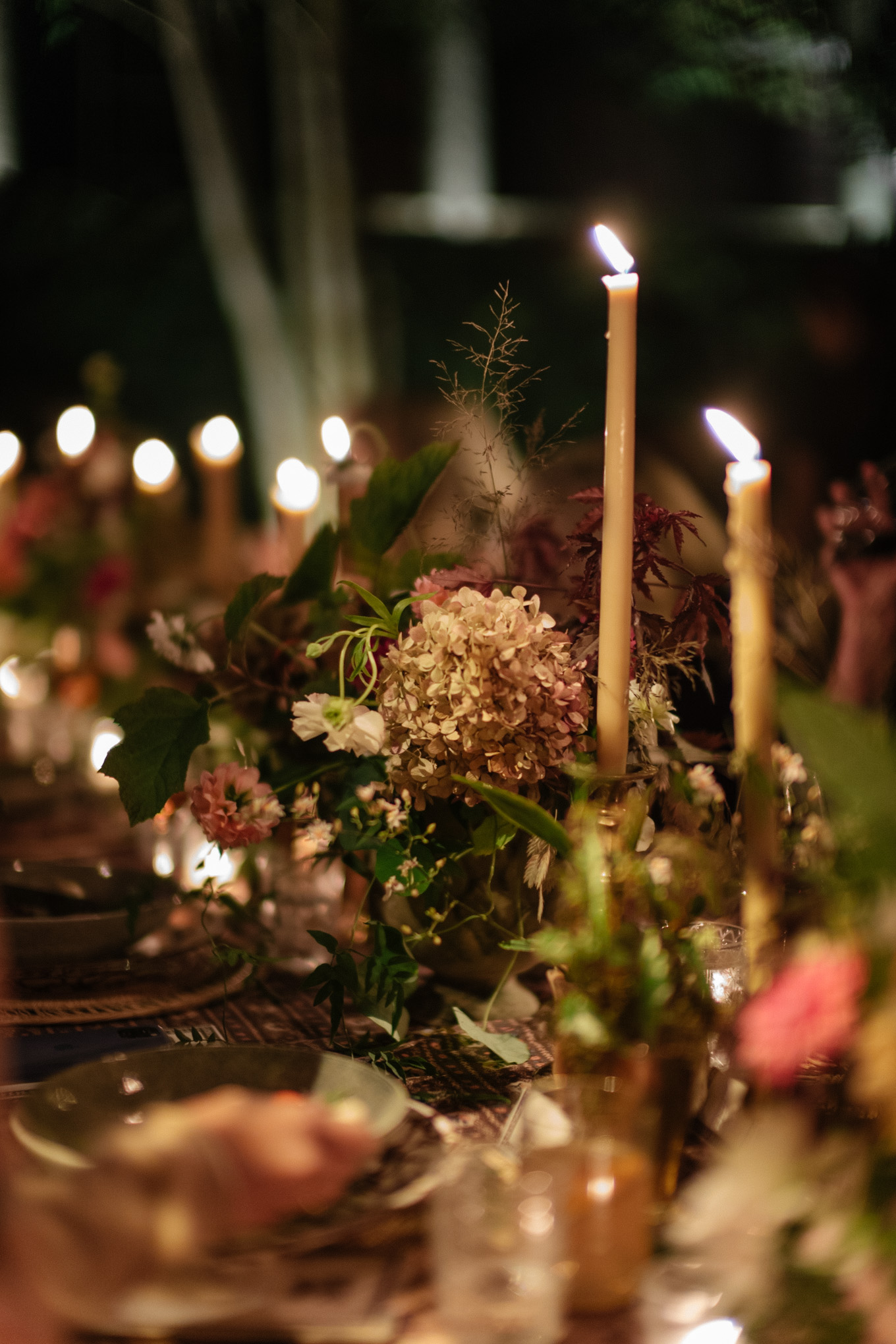 brown floral fall tablescape