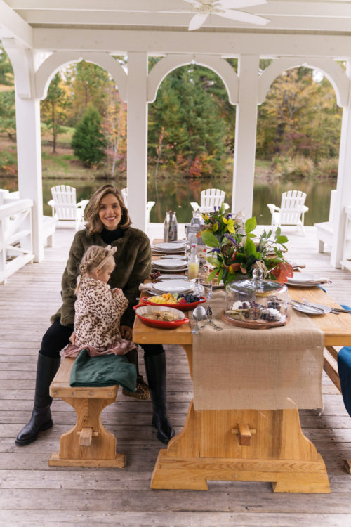 moss green faux fur jacket black pants black boots