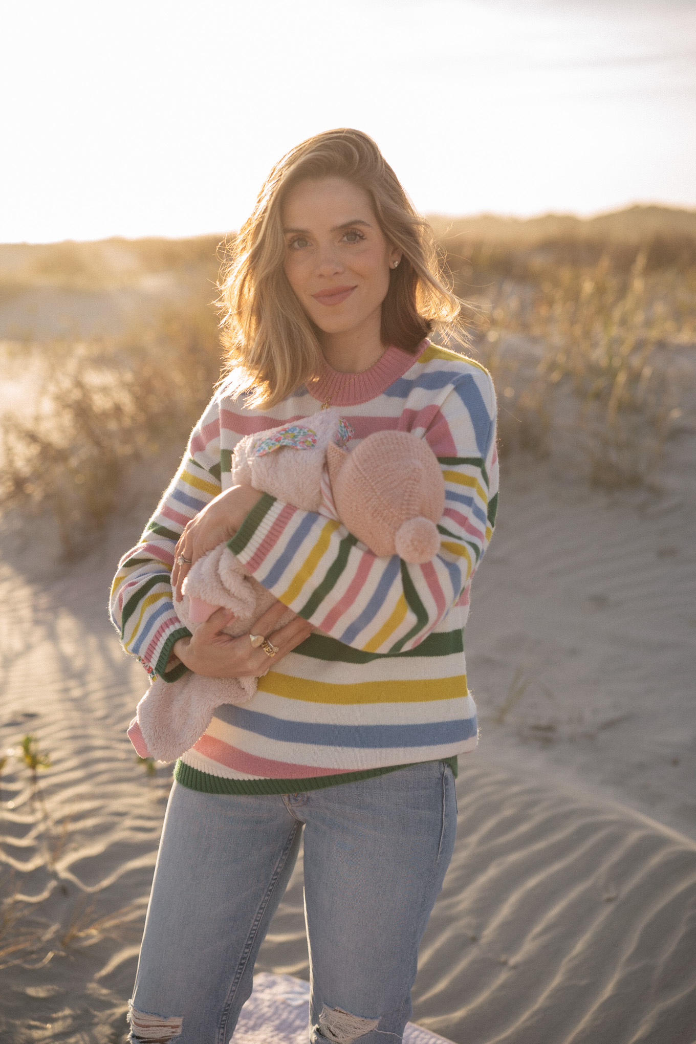 rainbow stripe knit sweater