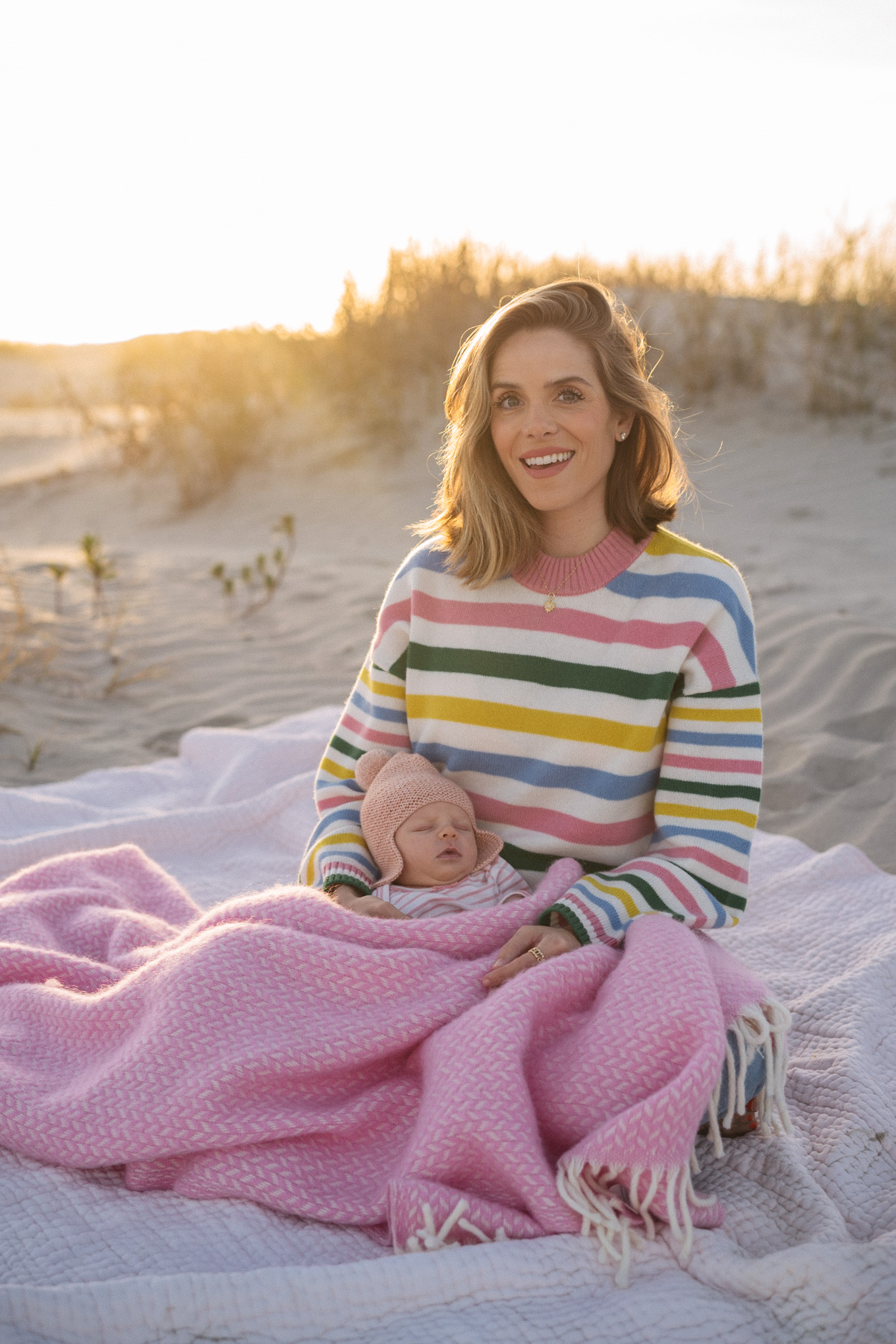 rainbow stripe knit sweater