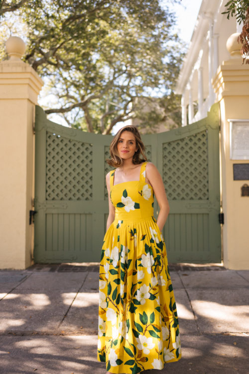 yellow green magnolia dress