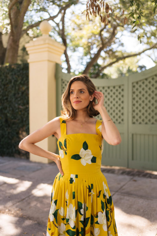 yellow green magnolia dress