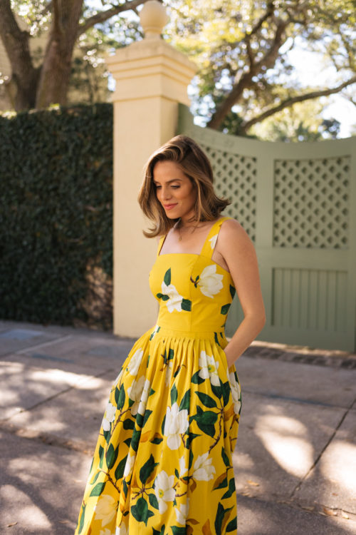 yellow green magnolia dress