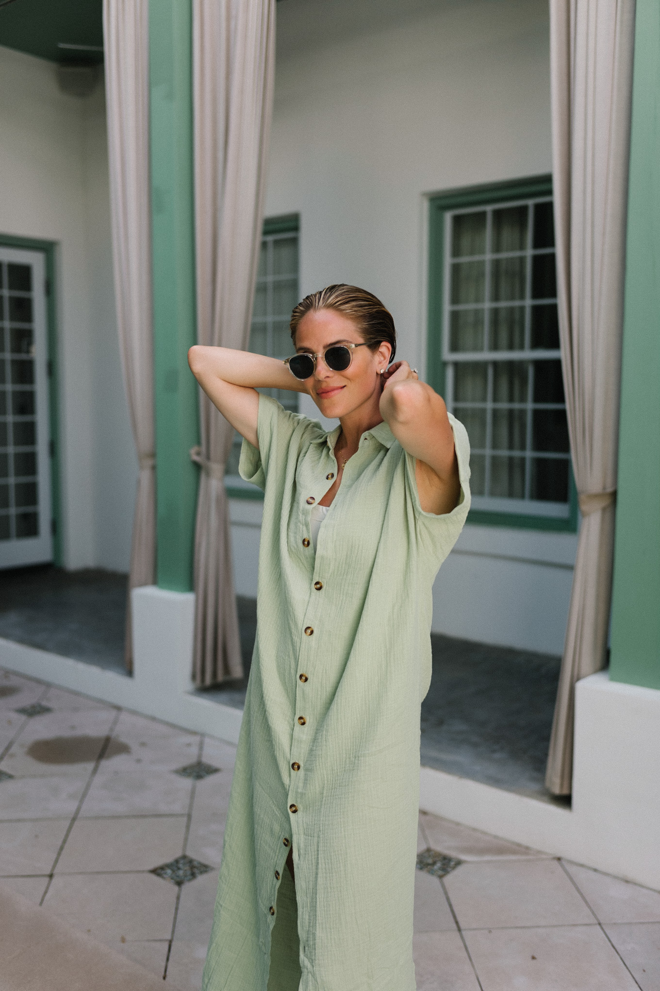 green button coverup