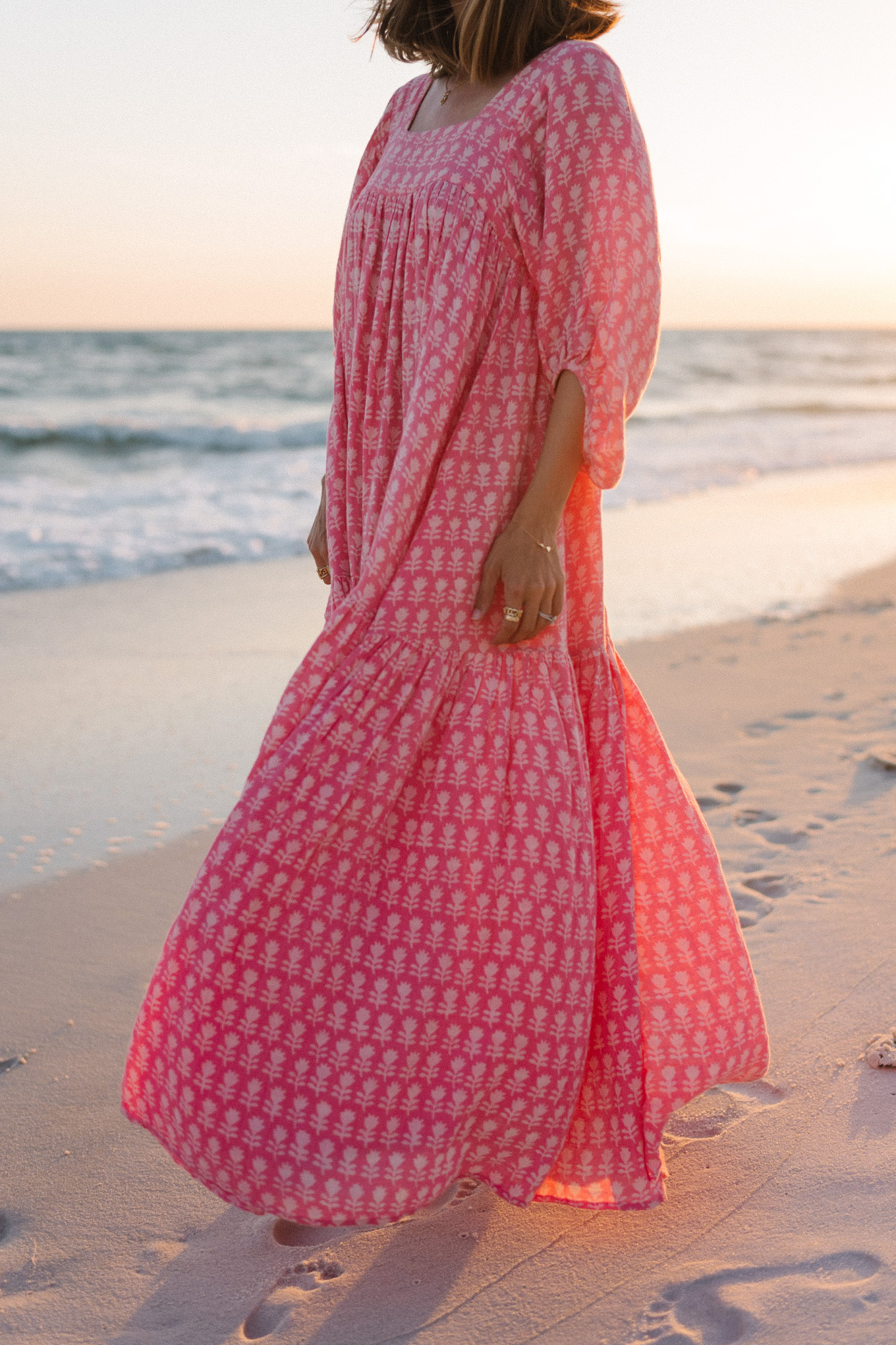 pink cotton lightweight dress