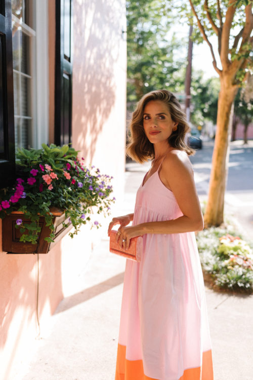 orange pink summer sundress