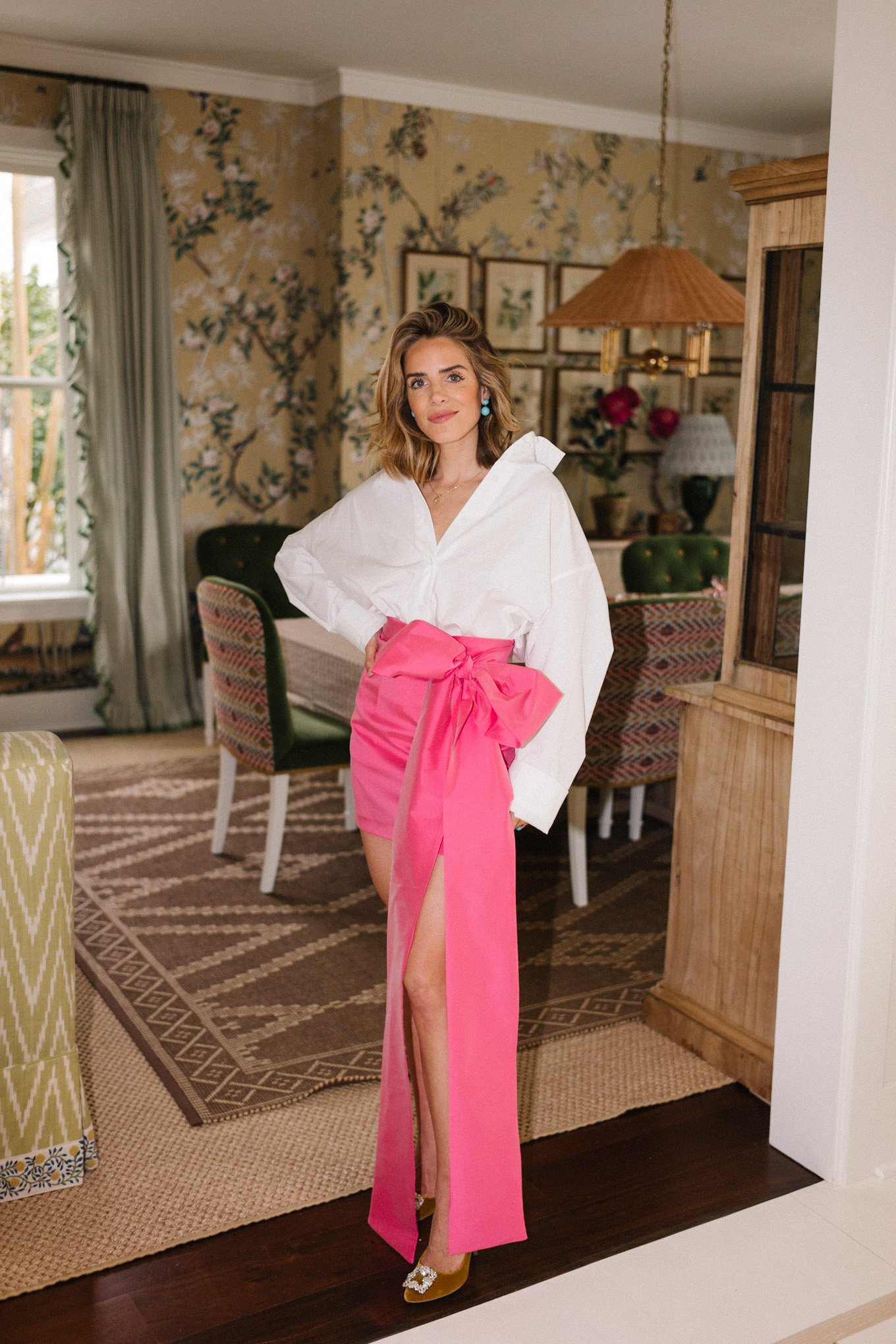 Full Length Flare Trouser - Red Pink Stripe – Rosie Assoulin