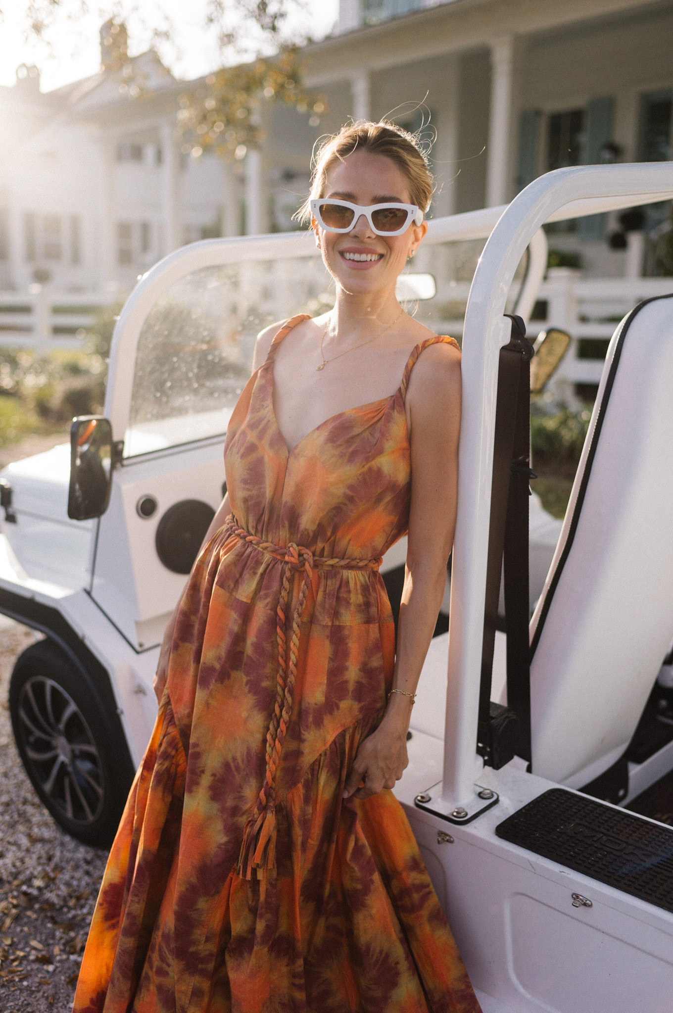 Nordstrom store orange dress