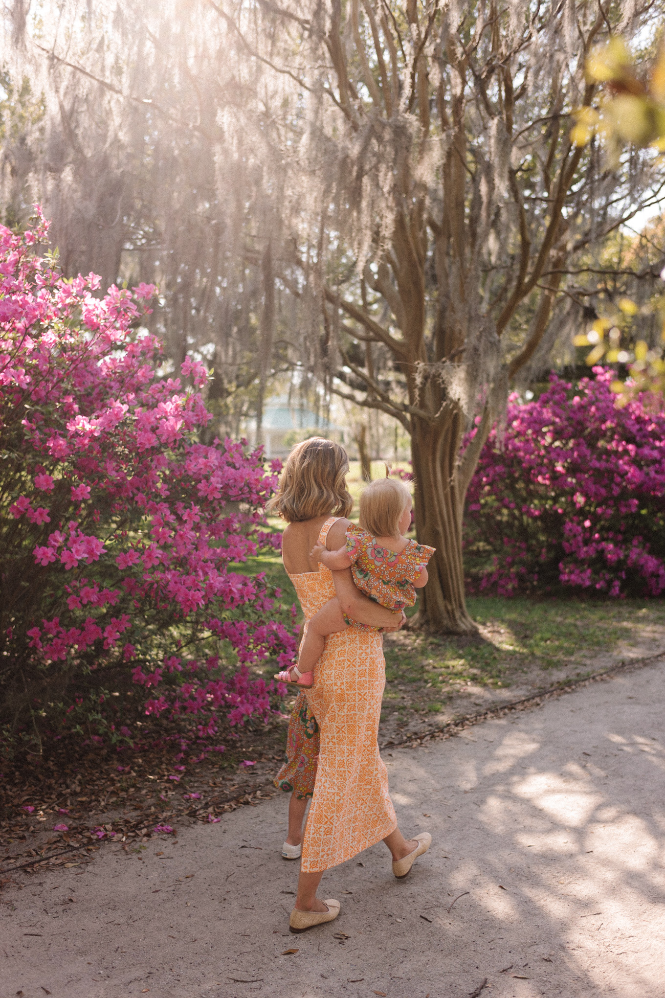 Orange White Patterned Midi Dress