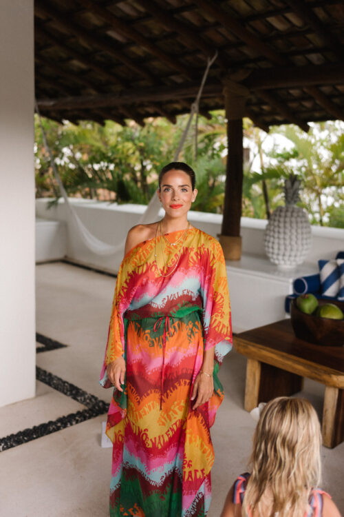 silk rainbow kaftan