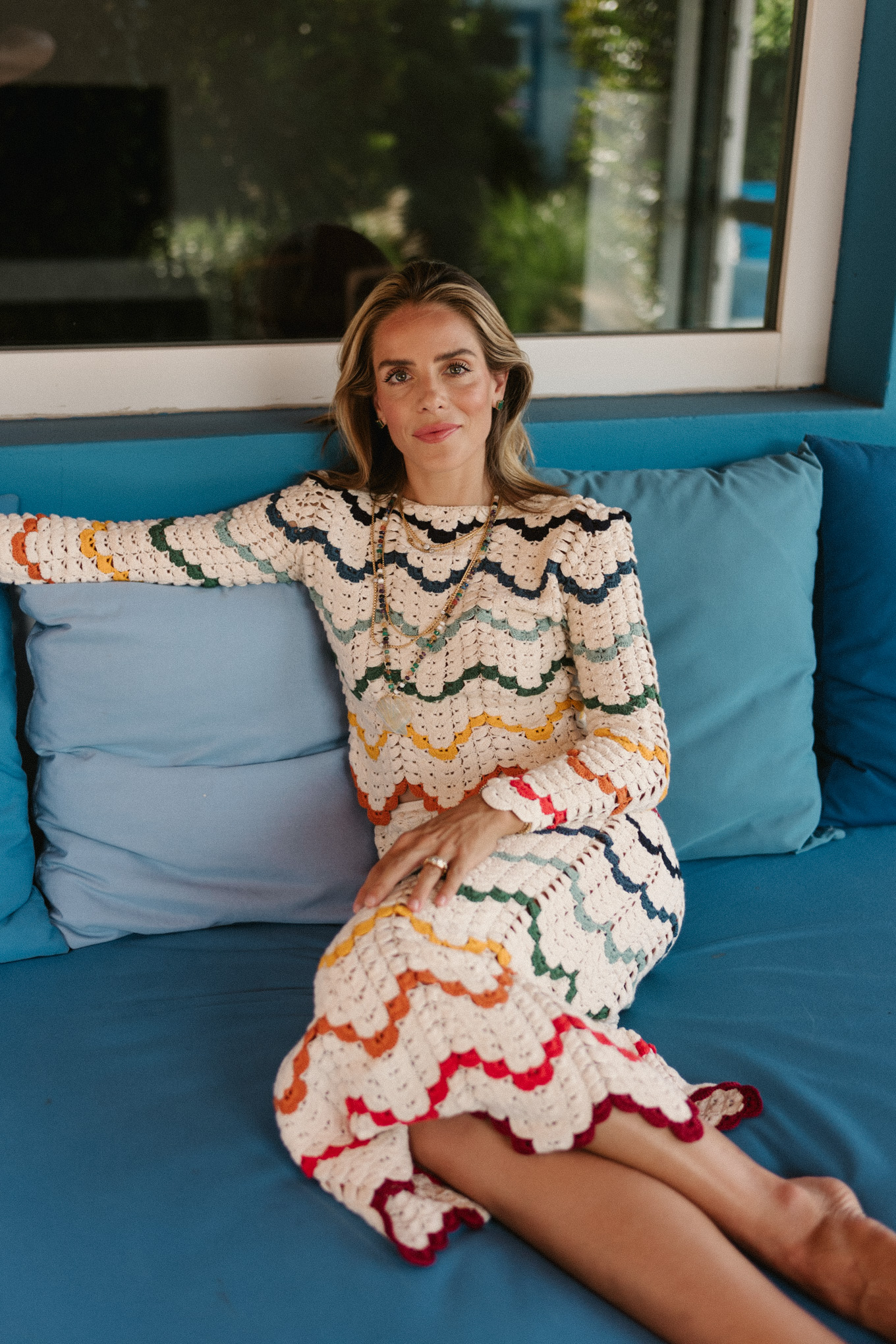 rainbow crochet skirt set