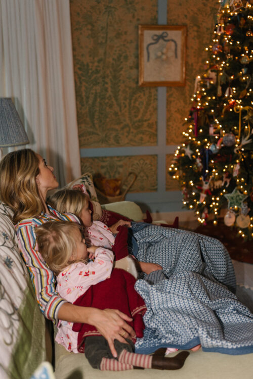 blue cozy blankets holiday pajamas