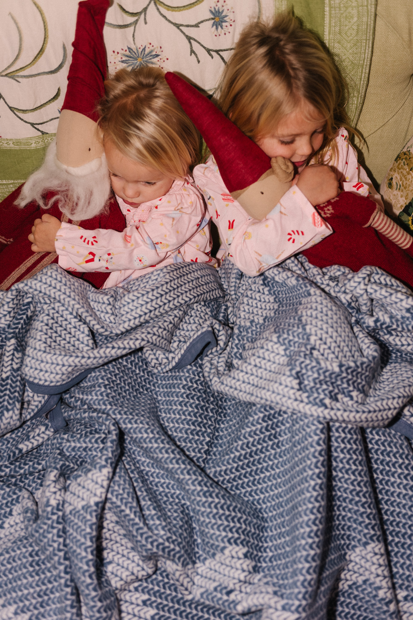 blue cozy blankets holiday pajamas