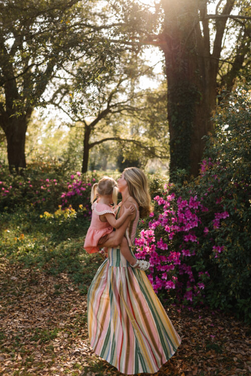 rainbow stripe light weight top and skirt set
