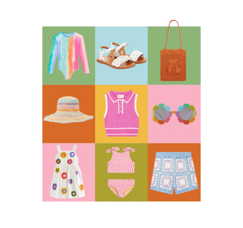 colorful warm weather clothes and accessories for little girls