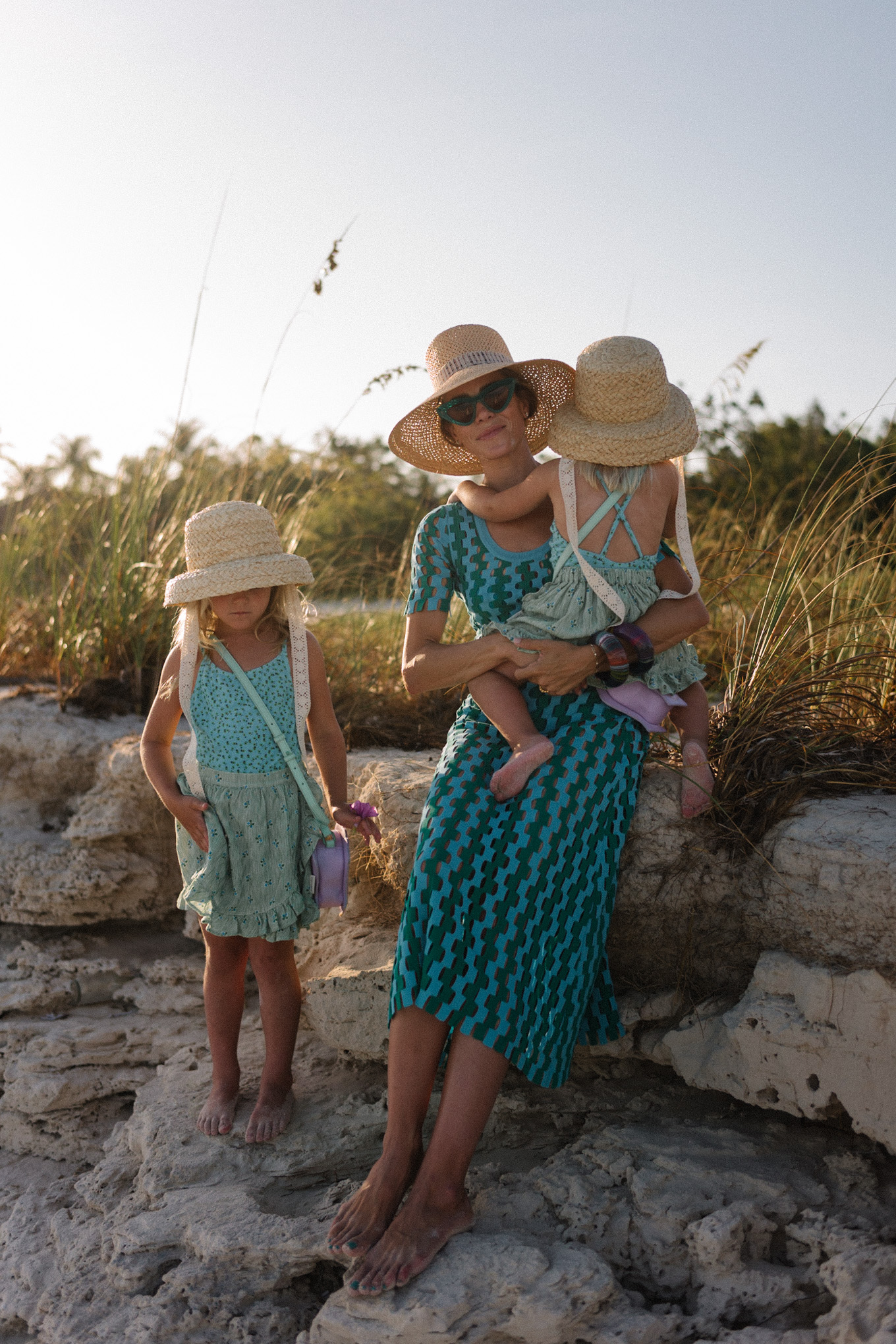 Turquoise Green Crochet Cover-Up Straw Hat