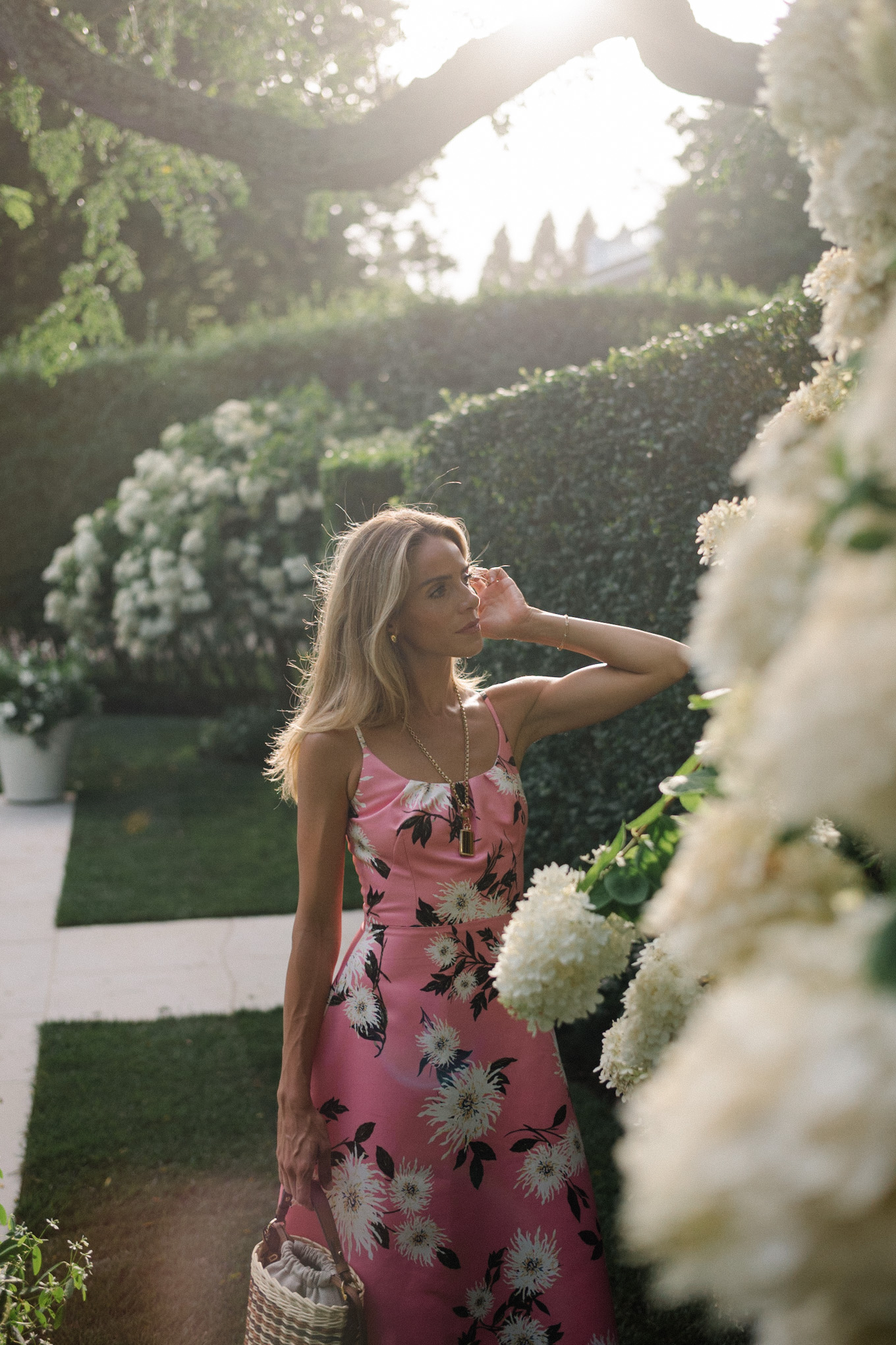 pink floral maxi dress