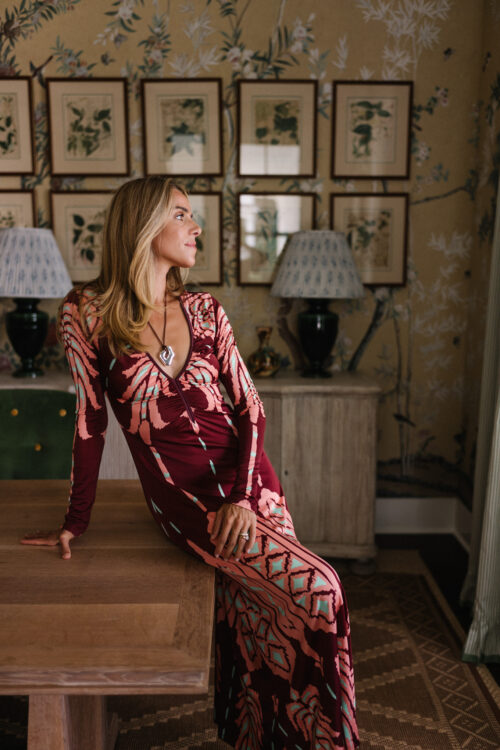 wine red long sleeve maxi dress