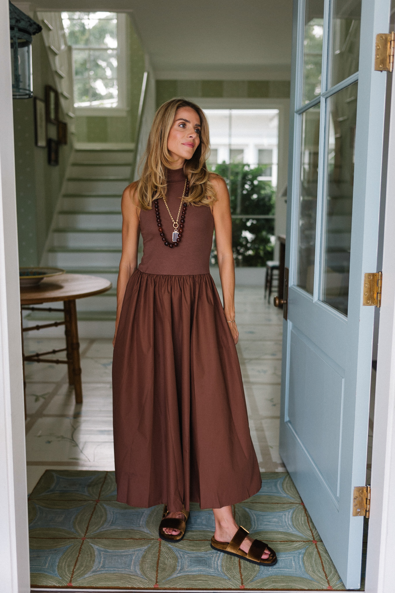 brown maxi dress