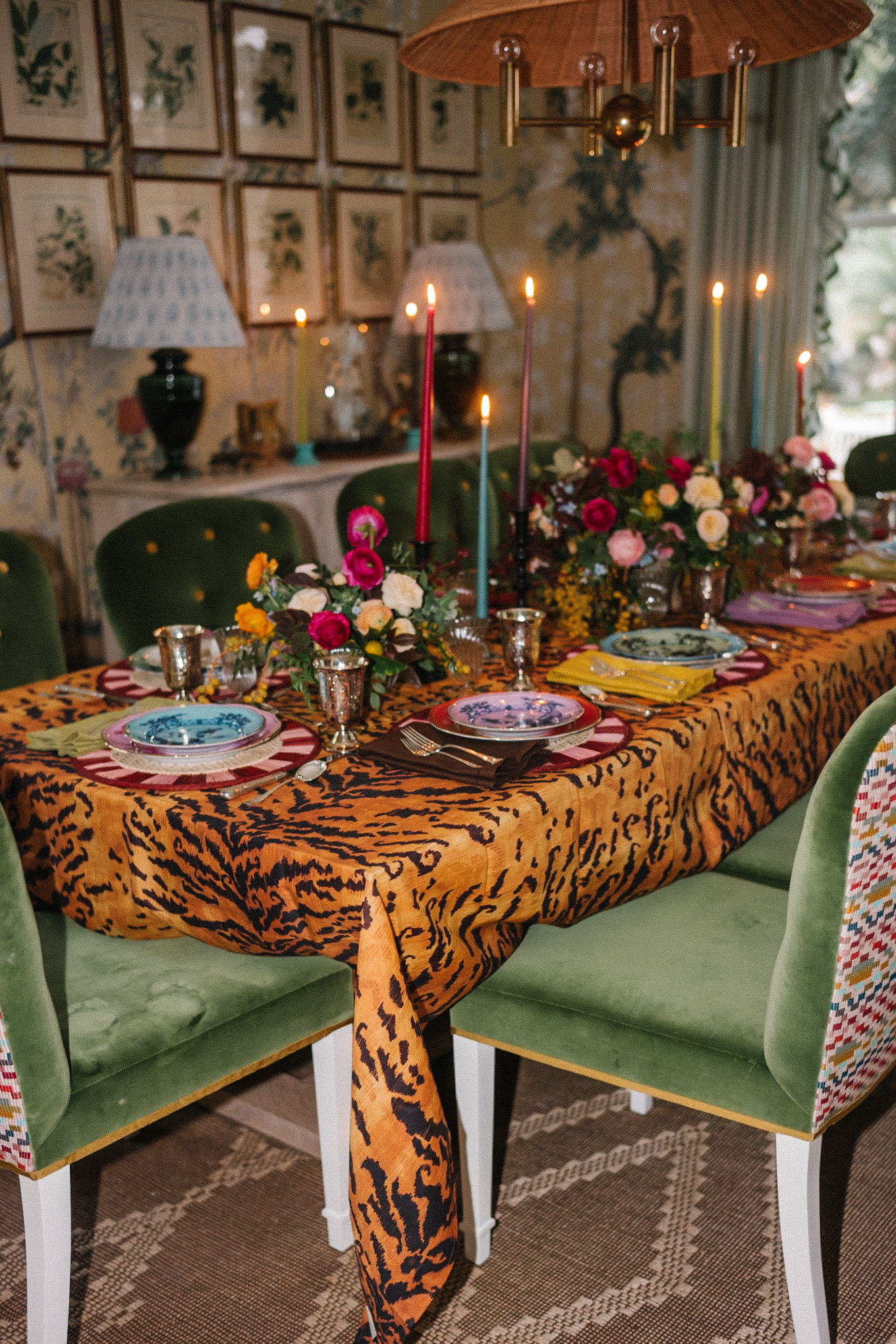 colorful holiday tablescape