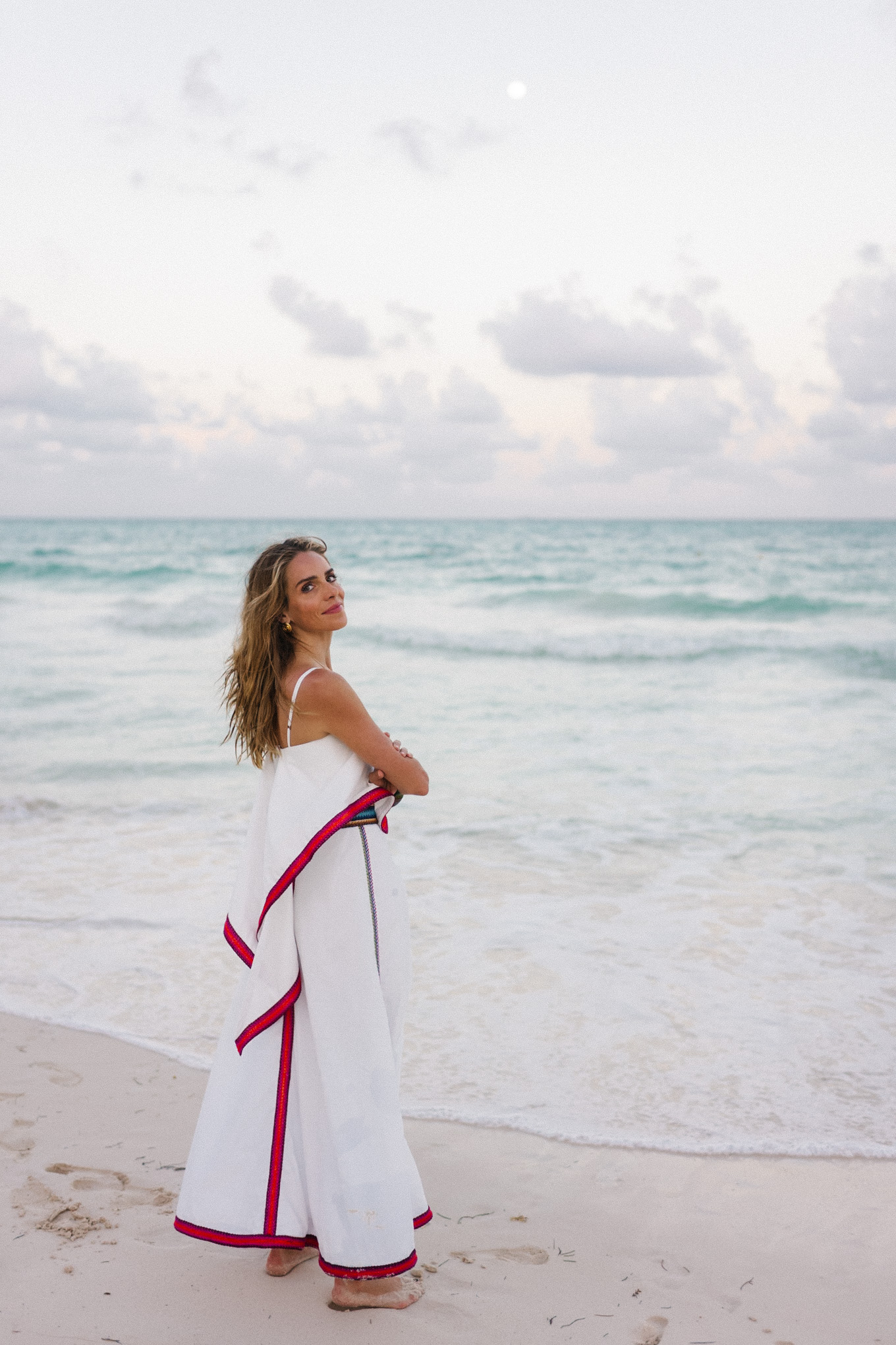 white poplin raffia trim maxi skirt tank set