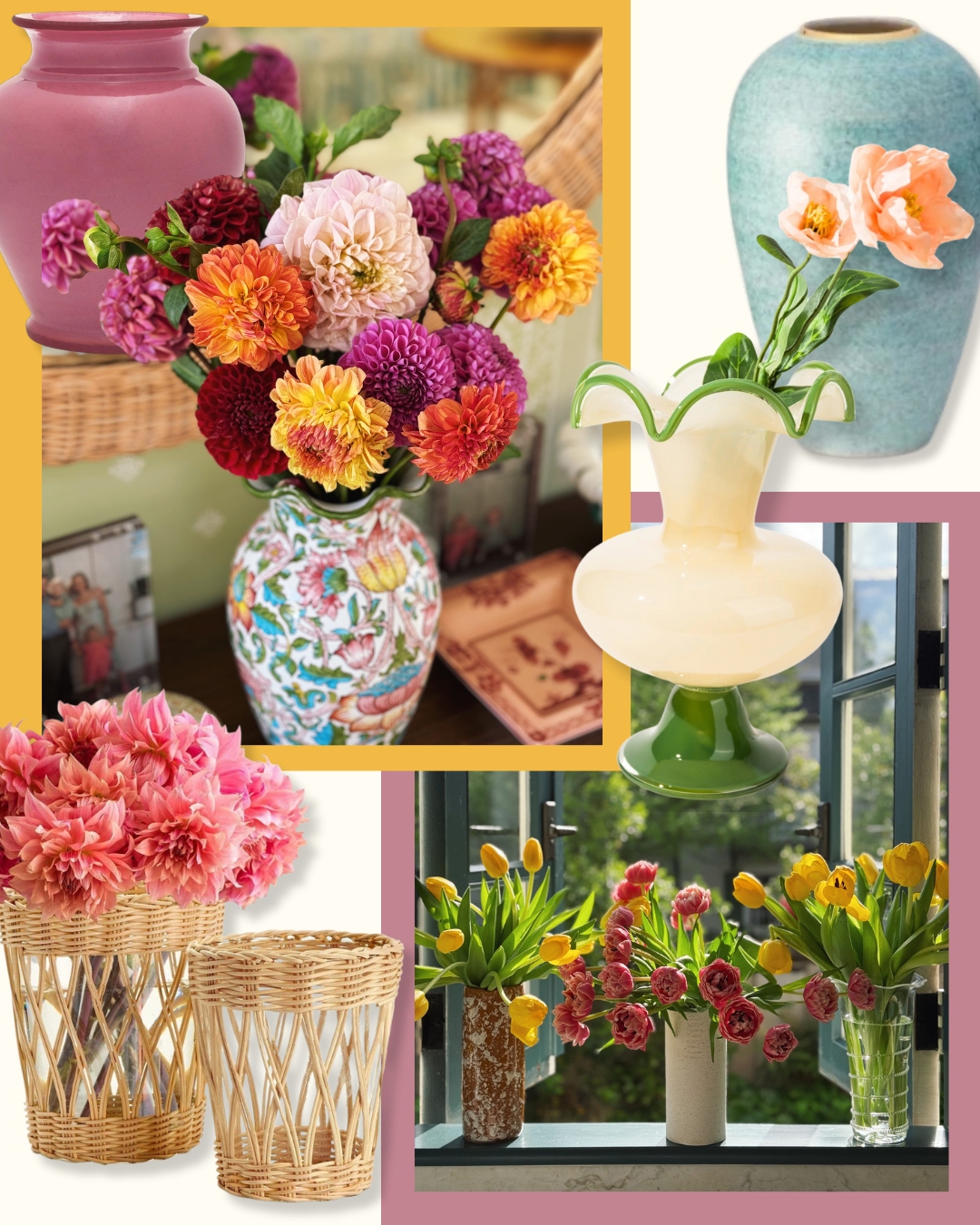 colorful vases