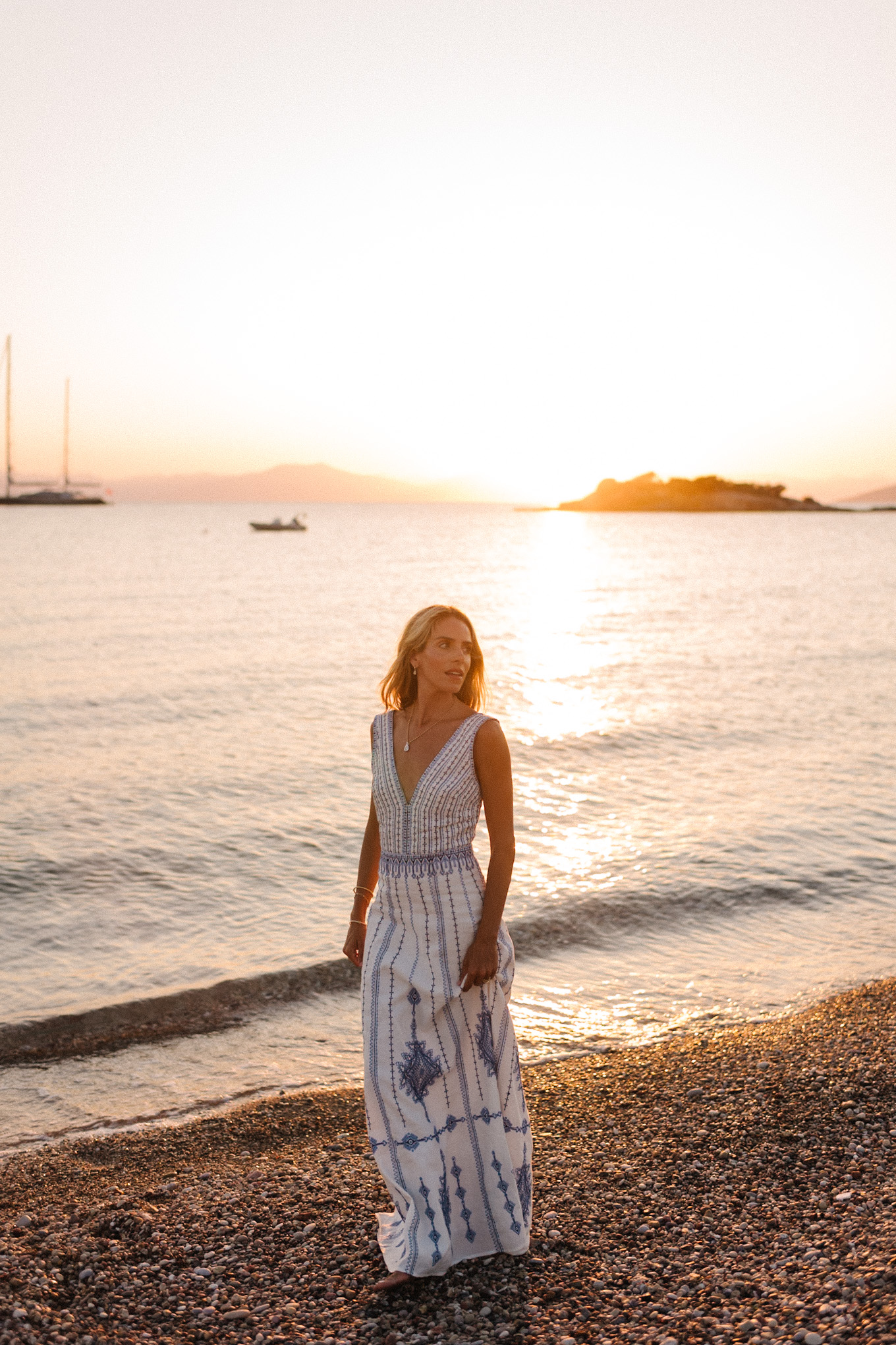 white blue embroidered maxi dress